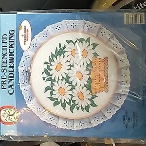 Vintage 1980s Pre Stenciled Candlewicking craft kit new
